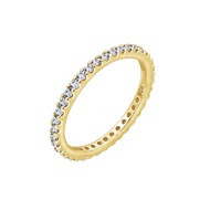 Platinum or Gold Plated Sterling Silver All-Around Band Ring set with Round Infinite Elements Cubic 