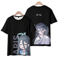 Halloween ใหม่ เสื้อยืดลําลอง แขนสั้น มีฮู้ด พิมพ์ลายอนิเมะ Blue Archive Tendou Alice 3D ทรงหลวม สไต