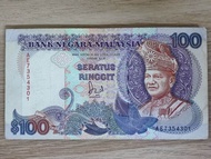 Malaysia Antique Money Collection - RM100 Series 6 Series 7 6th Series 7th Series Jaafar AhmadDon Seratus Ringgit Malaysia
