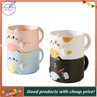 [MaMing] Stackable Mug Set of 4, Cute Ceramic Coffee Cups Funny Cartoon Cat Design, 10 Ounces, Ideal