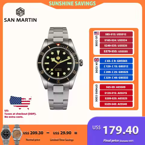 San Martin 40mm Aluminum Bezel NH35 BB58 Automatic Watches For Men Dive Wristwatch 20ATM Sapphire Lu