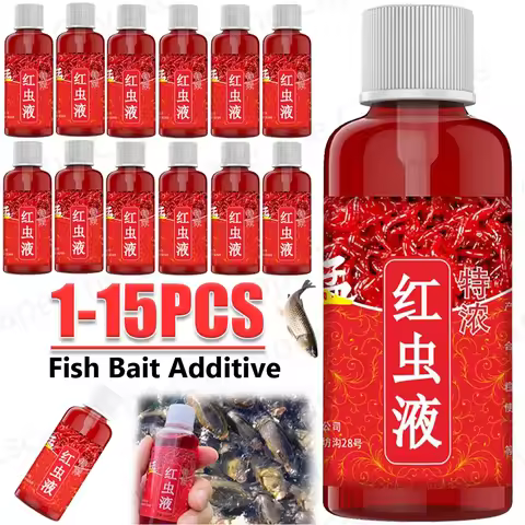 60ML Liquid Blood Worm Scent Fish Attractant Concentrat Fish Bait Additive Permeability Promote Appe