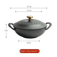 Cast Iron Dutch Oven 1L Dutch Oven Pot with LidNon-stick Round Dutch Oven for Baking Braiser Stewing Roasting for All Heat Source