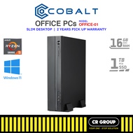 Cobalt Office Desktop PC - Ryzen 5-5600G - AMD Radeon Graphics - 16GB RAM - 1TB SSD (2Yrs Pickup)