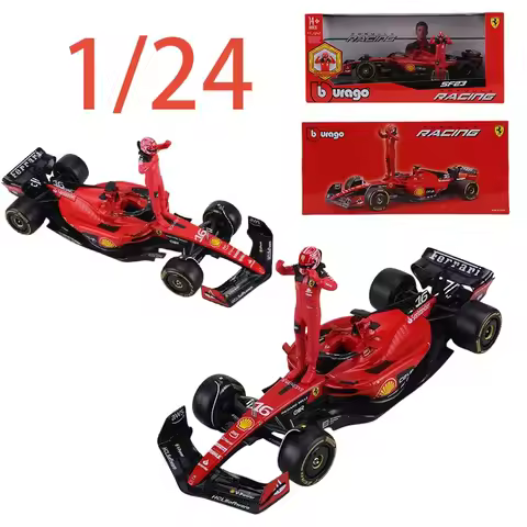 Burago Diecast 1/24 Scale Ferrari Alloy Car Model Ferrari F1 Formula Racing Car SF23 Play Vehicles T