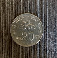 Uang koin kuno Malaysia 20 sen tahun 2001, 2008