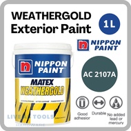 [Nippon Paint]1 Liter Weathergold AC 2107A Tempest Sea/ Matt Finishing /Exterior Paint/ Cat Dinding 
