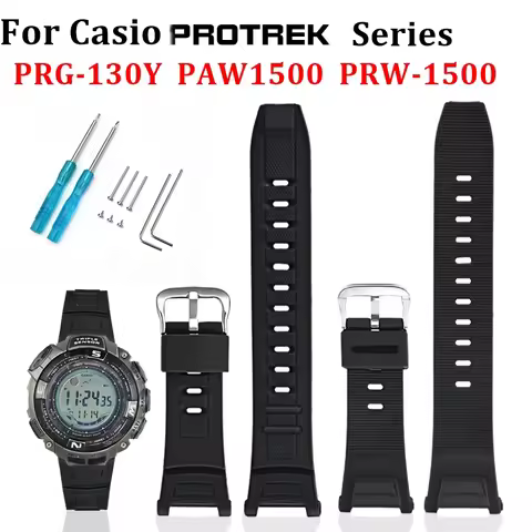 For Casio Watch PRG-130Y PAW1500 PRW-1500 Strap Resin Watchband PROTREK Wristband Accessory Waterpro