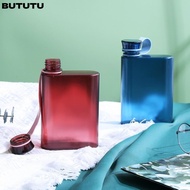 BUTUTU Sport Bottle, Large Capacity Plastic Water Bottle, Flat Shape Water Cup