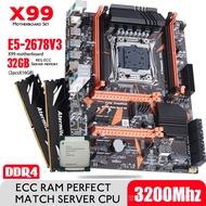 Atermiter X99 D4 DDR4 Motherboard Set with Xeon E5 2678 V3 LGA2011-3 CPU 2pcs 16GB = 32GB 3200MHz DDR4 PC4 Memory REG ECC RAM