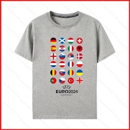 GC1 UEFA Euro 2024 European Football Championship national flag 3D summer T-shirt Anime Short Sleeve