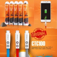 Data Cable CAS VIVAN CTC100 FLAT/FLAT SERIES COLORFUL USB TYPE C 100CM Retail
