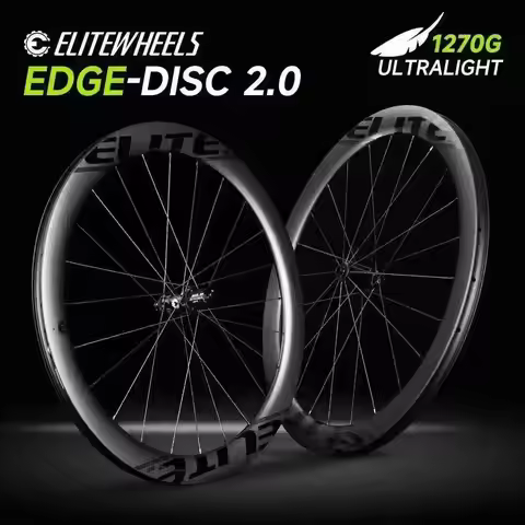 ELITEWHEELS EDGE 2.0 Disc Brake Ultralight 1270g Road Disc Carbon Wheelset 40 45 50 65mm Ratchet Sys