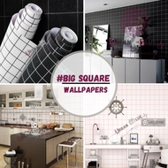【45cm x10meters】Ready stock 2D Square segi empat besar wallpapers stickers PVC self adhesive waterpr