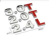 Car Sticker 3D Metal Car Sticker Car Sticker Creative Modified Displacement Tail Sticker 1.8 T2.0 T2