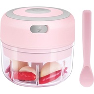 Electric Mini Garlic Chopper [Portable, Wireless, 100ml] Mini Electric Chopper with Spoon, Electric 
