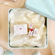 熊熊印章組，適合手帳與卡片，可愛的印章收納罐