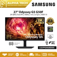 Samsung 27'''  Odyssey G5 G50F Gaming Monitor - 2K QHD | 180Hz | 1ms | Fast IPS | HDR10 | G-Sync | 3