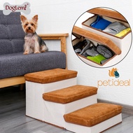 Foldable Dog Step Pet Stairs with Storage Box Puppy Ramp 3 Steps Ladder for Dog Comfortable