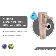 Selleys S6072 SUS304 Stainless Steel Angle Valve Tap for bidet – M15mm X M15mm