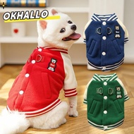 OKHALLO Dog Coat, With D-Ring Button, Outdoor Pet Jacket, Baseball Uniform 1MNB