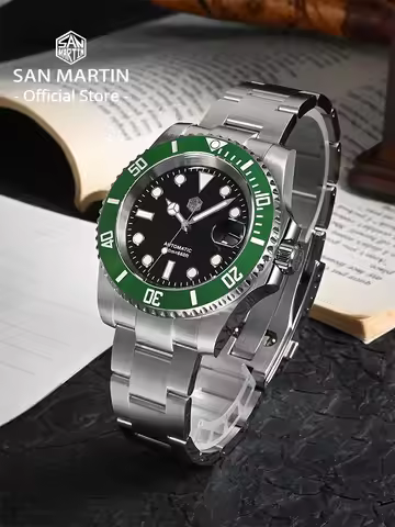 San Martin New 40mm Water Ghost Diver Watch Men Luxury NH35 PT5000 Automatic Mechanical Watch Sapphi