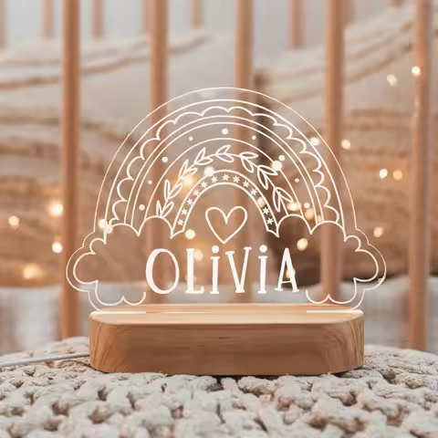 Baby Night Light, Cute Rainbow Night Light, Personalized Night Light, Custom Night Light, Baby Girl 
