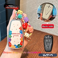 Changan LUMIN key case Lumin key cover Transparent /Cartoon/black edge white shell keychain