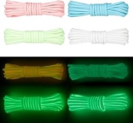 66 Feet / 20 m 4 Colours Glow in the Dark Paracord Parachute Cord Bracelet Set 4 mm Polyester Multif