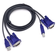 4.6 Feet 1.5M USB KVM 15 Pin Switch VGA Cable USB 2.0 Type A to B 4Pin PC