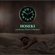 HOSEKI Luminous Wall Clock Collection H-9018 H-9420 Oval Designer Decor Silent Sweep 3D Large Number