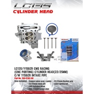 CMS LC135/Y150ZR (CNC PORTING) CYLINDER HEAD (22/25MM) + Y150ZR INTAKE PIPE SET 1 100% ORIGINAL CMS PRODUCT