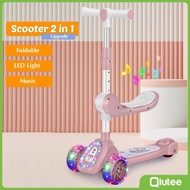 Scooter for Kids Foldable Height Adjustable Kids Scooter 3 Wheel with Light and Music