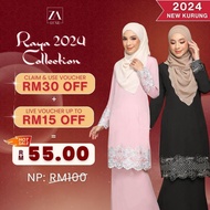ZOE ARISSA Baju raya 2024 viral Saharah Kurung klasik moden baju kurung Sulam lace labuh baju kurung moden terbaru 2024