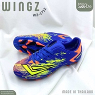 (WINGZ) รองเท้าฟุตบอล/สตั๊ด หนังอัดลาย พื้นยึดหมุดหัวท้าย ไซส์ 39-45 พร้อมส่ง