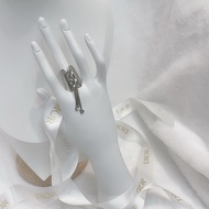 Dior 中古 vintage 蕾絲鏤空CD字樣 地雷系 戒指 XB764