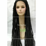 Terbaru! Lace wig kepang/ ulir /keriting halus/ wig gimbal / rambut