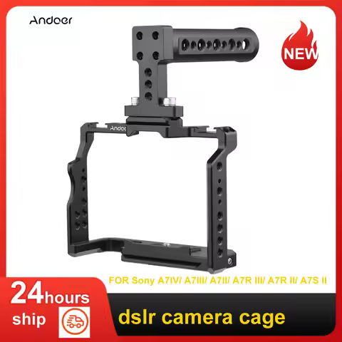 Andoer Sony dslr Camera Cage Top Handle Kit 1/4 Inch Threads Replacement for Sony A7IV/ A7III/ A7II/