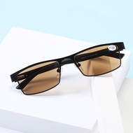 Kính Đọc Sách Hợp Kim Titan Kính Mắt Nam Cận Thị Bản Lề Mùa Xuân Phong Cách Công Sở Tròng Kính 12 Lớ