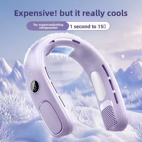 Refrigeration Neck Fan Lazy Outdoor Sports Air Conditioner Fan Portable Bladeless Neck Fan