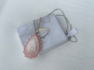 #221157 粉紅鈣沸石 串珠 頸鍊