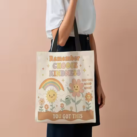 1Pc Tote Bag Aesthetic Reusable Grocery Shopping Bags Shoulder Bag Book Tote Gifts