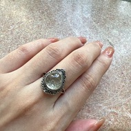 黃金利比亞復古銀開口戒指