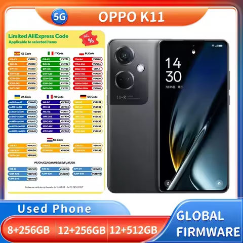 OPPO K11 5G 256GB 512GB ROM Smartphone Android Screen 6.7inches 2412x1080px in Good Condition used p