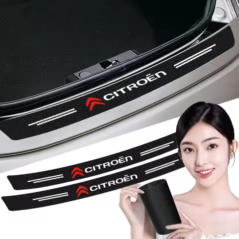Carbon Fiber Car Trunk Rear Bumper 3D Sticker Guard Plate Protector For Citroen C1 C2 C3 C4 C5 X7 Be