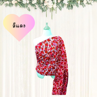 086Plussize สไบพลัสไซส์สำเร็จรูป สไบชุดไทยคนอ้วน สไบสาวอวบ-อ้วน สไบลายดอก ระหว่างหน้าอก 45-65 นิ้ว