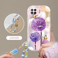 Vrqr cho Oppo A73 2020 F17 A93 2020 F17 Pro reno4 f reno4 Lite Kem gợn Bướm hoa văn bồ công anh Kem