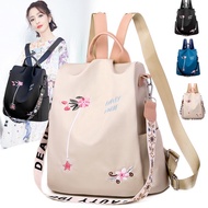 Anti-theft backpack fashion embroidery style backpack women's 2022 new backpack Oxford cloth waterproof school bag