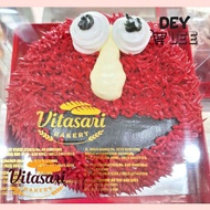 VITASARI Elmo Cake 15cm Bulat Kue Ulang Tahun Birthday Bandung