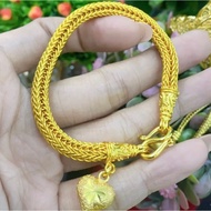 Eight-Pillar Bracelet With Side Pendant 1-2-3 Baht